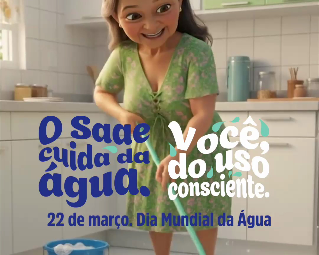 O SAAE cuida da água. Você do uso consciente